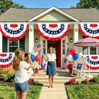 4th of July Outdoor Decorations, 4 Pack 3x6 ft American Pleated Fan Flag for USA 250th Anniversary Red White Blue Patriotic Bunting for Independence Day Decor - Image 5