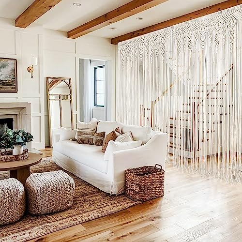 Macrame Curtains for Wall Decor, Macrame Wall Hanging 79" x 35" 2 Panels - Image 2