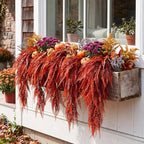 Daifunli 12 Pcs Artificial Fall Hanging Plants Fake Hanging Ferns Plastic Autumn Faux Plants for Wall Room Garden Garland Indoor Outdoor Decor No Basket (Fall Boston) - Image 6