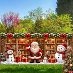 7x16FT Christmas Santa Claus Snowman Garage Door Cover Decorations Merry Christmas Garage Door Banner for Outdoor Indoor Christmas Decorations Party Photography Backdrop - Image 6