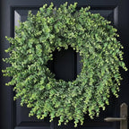 24" Lifelike Touch Artificial Eucalyptus Wreath for Front Door Decor(Green) by GLIDLION