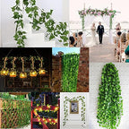 Tecbeauty 72pcs Vines Garland - 496 Feet Artificial Leaves Fence Privacy Screen Green Fake Vines for Room Decor - Greenery Garland for Wall Decorations - Image 3