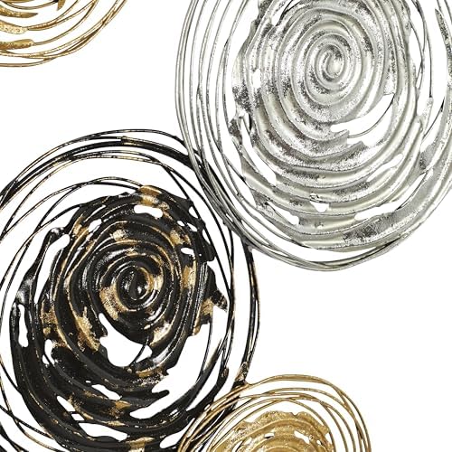 Deco 79 Metal Plate Home Wall Decor Wall Sculpture with Textured Pattern, Wall Art 42" x 1" x 27", Gold - Image 5