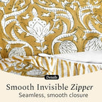 CPC Block Print Ruffle Throw Pillow Cover Mustard Regal 18"x18", Pack of 2 - Image 7