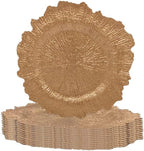 13-inch (about 33.0 cm) gold charger plates, 12-piece set, coral reef board chargers for dinner plates, plastic table charger plates suitable for weddings, Thanksgiving, and Christmas by Unknown