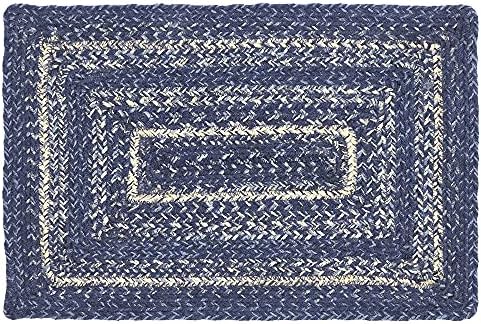 VHC Brands Farmhouse Great Falls Blue Table Placemat, Blue White, Jute Blend, Rectangle, 10x15 Inches, 12 Pack 12 Pack - Image 3