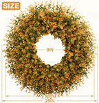 28'' Large Fall Boxwood Wreaths for Front Door Full Wreath (Orange) - Image 4
