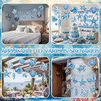 RattanView 12 Pcs Large Outdoor Ocean Hanging Decor Summer Coastal Decor Seashells Turtle Starfish Seahorse Octopus Ornaments Plastic Tags with String Outdoor Beach Ocean for Summer Bachelorette Party - Image 5