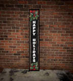 Happy Holiday Sign for Front Door Porch Deck Patio or Wall - Indoor Outdoor Decorative Christmas Holiday Farmhouse Rustic Vertical Porch Decor - Image 4