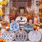 Moucuny Set of 6 Farmhouse Outdoor Fall Decor for Home Porch, Pumpkin Signs by Moucuny