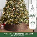 Hommtina Christmas Tree Collar- 42",Christmas Tree Base Christmas Basket Collar for Home, Living Room,for Covering Tree Stand (Brown4, 42 in) - Image 3