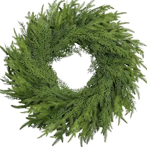 26 Inch Christmas Wreath, Christmas Wreaths for Front Door, Artificial Pine Wreath for Table Wall Window Indoor Outdoor Christmas Decoration by OZFHUA