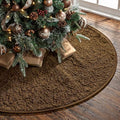 Skylety 48'' Christmas Tree Skirt Rug Embossing Xmas Tree Skirt, Brown by Skylety