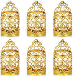 NUPTIO Vintage Hanging Birdcage Lantern, 6 Pcs Small Metal Tealight Holder by Nuptio