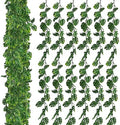 Zeyune 12 Pcs Artificial Monstera Leaf Vines 5.9 ft Fake Hanging Plant Ivy Tropical Palm Leaves Greenery Garland Monstera Faux Vine for Wedding Party Outdoor Decor Garden Porch Jungle Hawaiian Beach by Zeyune