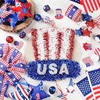 Halfchet 43 Pcs 4th of July Tree Decorations Patriotic Tree Ornaments Topper Trees Hanging Ornaments for Independence Day Home Table Party Decor (USA Hat Style) - Image 4