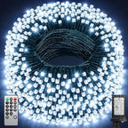 LED Christmas Lights, Extra Long Outdoor String Lights Waterproof, Timer & Memory, 8 Modes Dimmable Plug in Fairy for Outside Tree Wedding Patry (Cool White, 355FT 900LED Dark Green Wire) by JIXXULVU