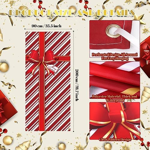 Preboun 6 Pcs Christmas Door Cover Decoration House Window Door Cover 78 x 35 Inches Santa Gingerbread Christmas Outdoor Sign for Home Wall Indoor Party Decorations - Image 2