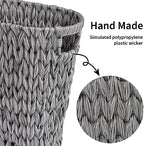 GRANNY SAYS Bathroom Trash Can, Wicker Waste Basket for Bathroom, Gray - Image 6