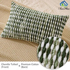 AmHoo Set of 2 Boho Chenille Pillow Cover Decorative Tufted Pillowcase for Couch Bed Sofa Bedroom Living Room Modern 12 x 20-Inch Sage Green - Image 4
