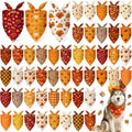 Abbylike 50 Pcs Thanksgiving Dog Bandanas Bulk, Pumpkin Turkey Leaves by Abbylike
