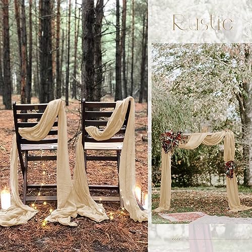 30 Pack Beige Table Runner 10Ft Cheesecloth Table Runner Boho Gauze Table Runners Romantic Long Sheer Fabric Cheese Cloth Table Runners for Wedding Party Bridal Shower - Image 6