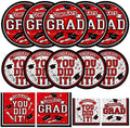 Gatherfun Graduation Party Supplies Dinnerware Set red Disposable dinner paper plates dessert paper plates and Napkins for Congrats Grad Party Decorations, Serve 50 by Gatherfun
