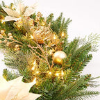 9Ft Christmas Garland Prelit with Gold Berries and Balls,Flower and 50 Lights Plug in,Holiday Decoration Fireplace Stairs Mantle Door Indoor Outdoor - Image 4
