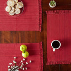 DII Variegated Tabletop Collection, Placemat Set3x19, Tango Red, 6 Piece - Image 4