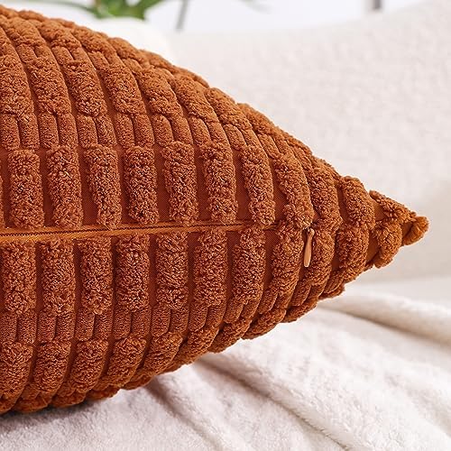 All Smiles Burnt Orange Terracotta Rust Throw Pillow Covers 24x24 Set of 4 - Image 3
