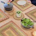 Homespice Azalea Braided Trivets Ideal as Pot Holders, Round 8" Set of 6 by Homespice