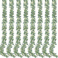 Sggvecsy 8 Pack Artificial Eucalyptus Garland Eucalyptus Leaves Vines Greenery Garland Faux Silver Dollar Eucalyptus Leaves for Table Party Wedding Indoor Outdoor Home Mantle Wall Decor by Sggvecsy