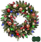 28 Inch Artificial Christmas Wreath with 30 LED Lights by Unknown