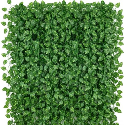 399 Feet 57 Pack Fake Greenery Hanging Garland, Artificial Ivy Leaf Plants, Vine Leaves, Flowers Foliage for Bedroom Garden Wall Decor by Unknown