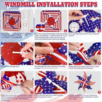 24PCS Fourth of July Decorations American Pinwheels 4th July Outdoor Decor - Image 3