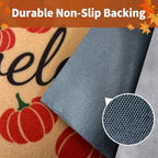 Fall Door Mat, Non Slip Front Porch Pumpkin Welcome Mat 24"x36" - Image 4
