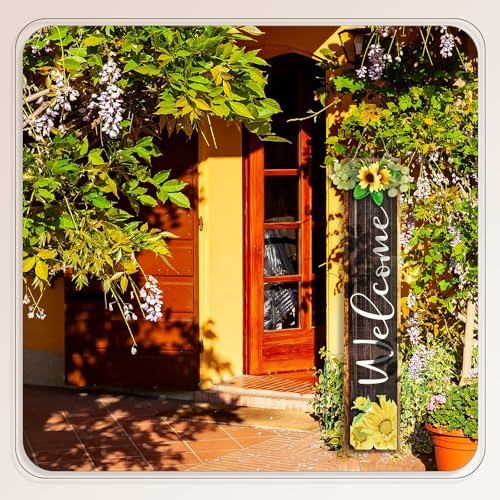 Novabright Welcome Sign for Front Porch Standing, 45.3" x 8.7", Black - Image 6