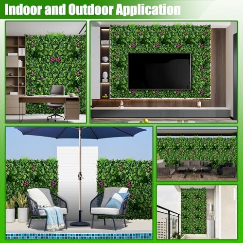 Grass Wall Panels, 20"x20" 8pcs UV-Anti Faux Greenery Backdrop - Image 5