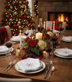 Embroidered Cloth Napkin Snowflake Christmas Cotton Napkins Set of 6, 20 x 20 Hemstitch Table Napkins Machine Washable, Daily & Holidays, Great Gift Ideas - Image 2