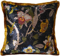 GUMAS Original Luxurious Floral and Bird Print Velvet Throw Pillow, 18x18 Cushion Cover with Vintage Chinese Style Design (1, Black Cover) by Unknown