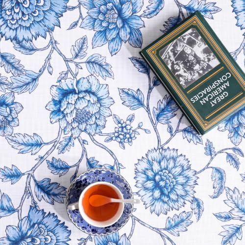 ISAENNE Designer French Linen Long Table Runner,102"x12"-BlueWilow - Image 6