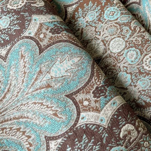 Dining Table Runner 48" Teal Brown with Tassels for Small Coffee Console - Image 4