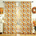 youleyar Fall Curtains for Living Room, 72 Inch Length Rod Pocket Printed Pattern Fall Curtian Panels, Autumn Orange Floral Window Drapes for Bedroom Dining Room Drapes, 52" W x 72" L by Youleyar