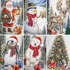 LUBOT 4 Pack Christmas Stockings Set of 4 Large Family Xmas Stocking Embroidered 20" Luxury Vintage Traditional Retro Stitch Fireplace Hanging Holiday Decor - Image 4