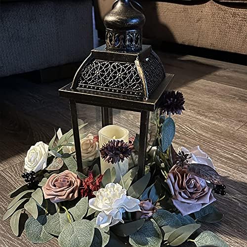Lanterns Decorative Indoor&Outdoor, 14.4'' Large Black Square Hanging Lanterns, Vintage Metal Candle Holder for Outdoor Patio Front Door Porch Wedding Party Decor - Image 4