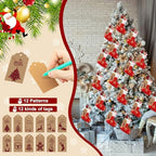 24 Set Mini Red Christmas Stockings Bulk with Gold Sequin Snowflake - Image 3