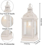 TRIROCKS Set of 2 Farmhouse Lantern 13'' H Decorative Outdoor Lantern Cream - Image 3