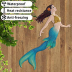 John's Studio Metal Mermaid Sea Wall Decor Outdoor Garden Hanging Art Sculptures Home Ocean Theme Decorations for Kitchen Bathroom and Pool - 14.9Inches - Image 5