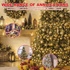 2 Pcs 6 ft Christmas Ball Ornament Garland, Mixed Gold - Image 3