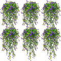 Hotop 6 Pcs Artificial Hanging Plants Ivy Vine with Flowers, Purple by Hotop